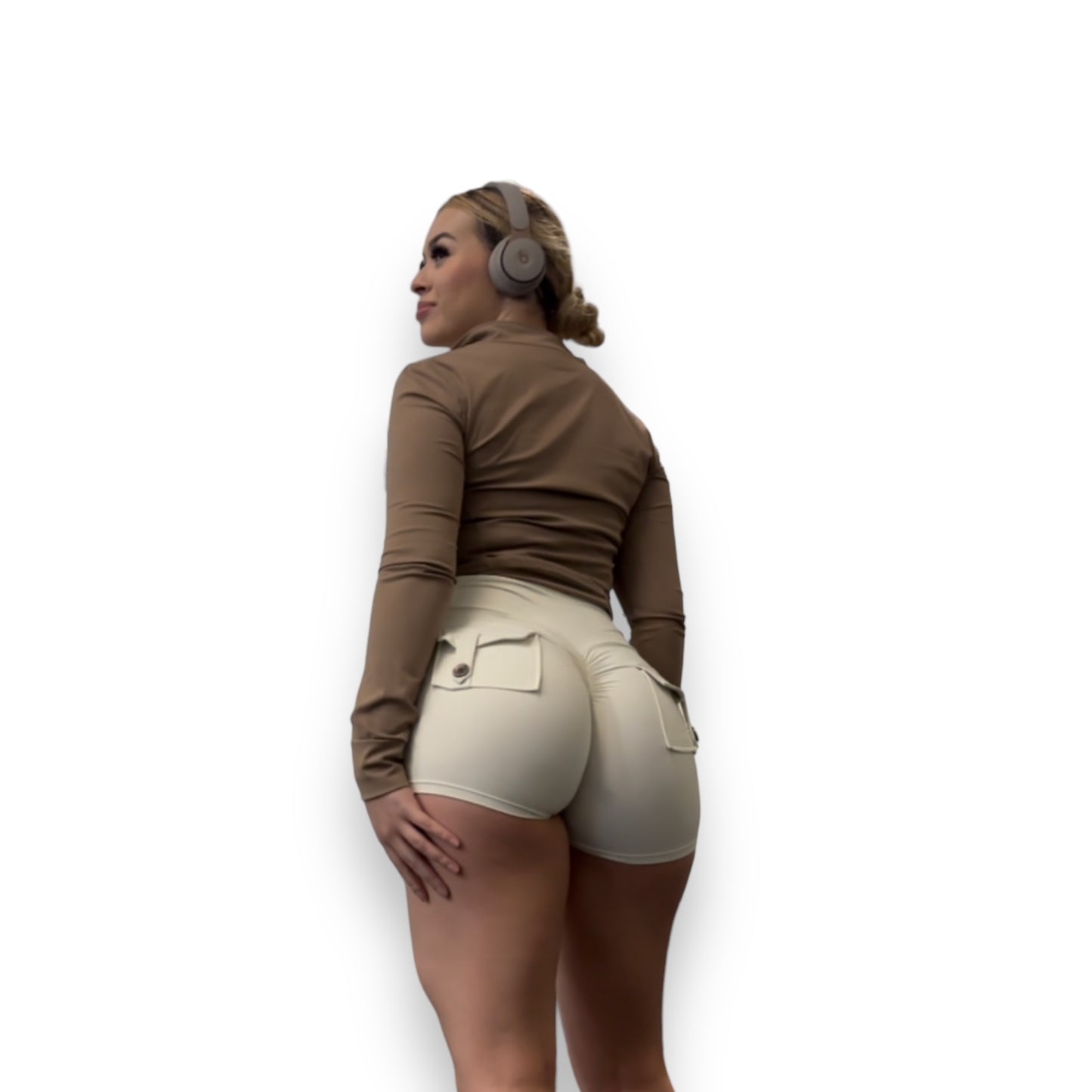 Ivory pocket shorts