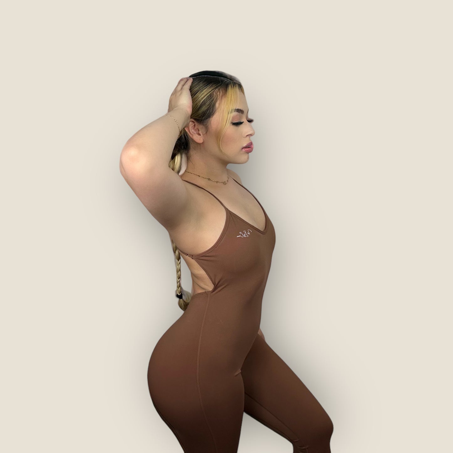 Brown Flare Jumpsuit