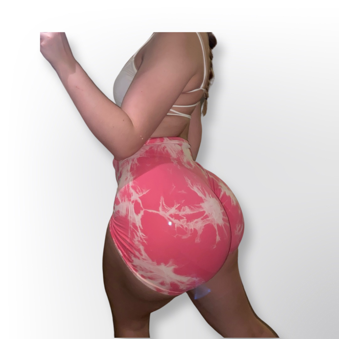 Pink marble booty shorts