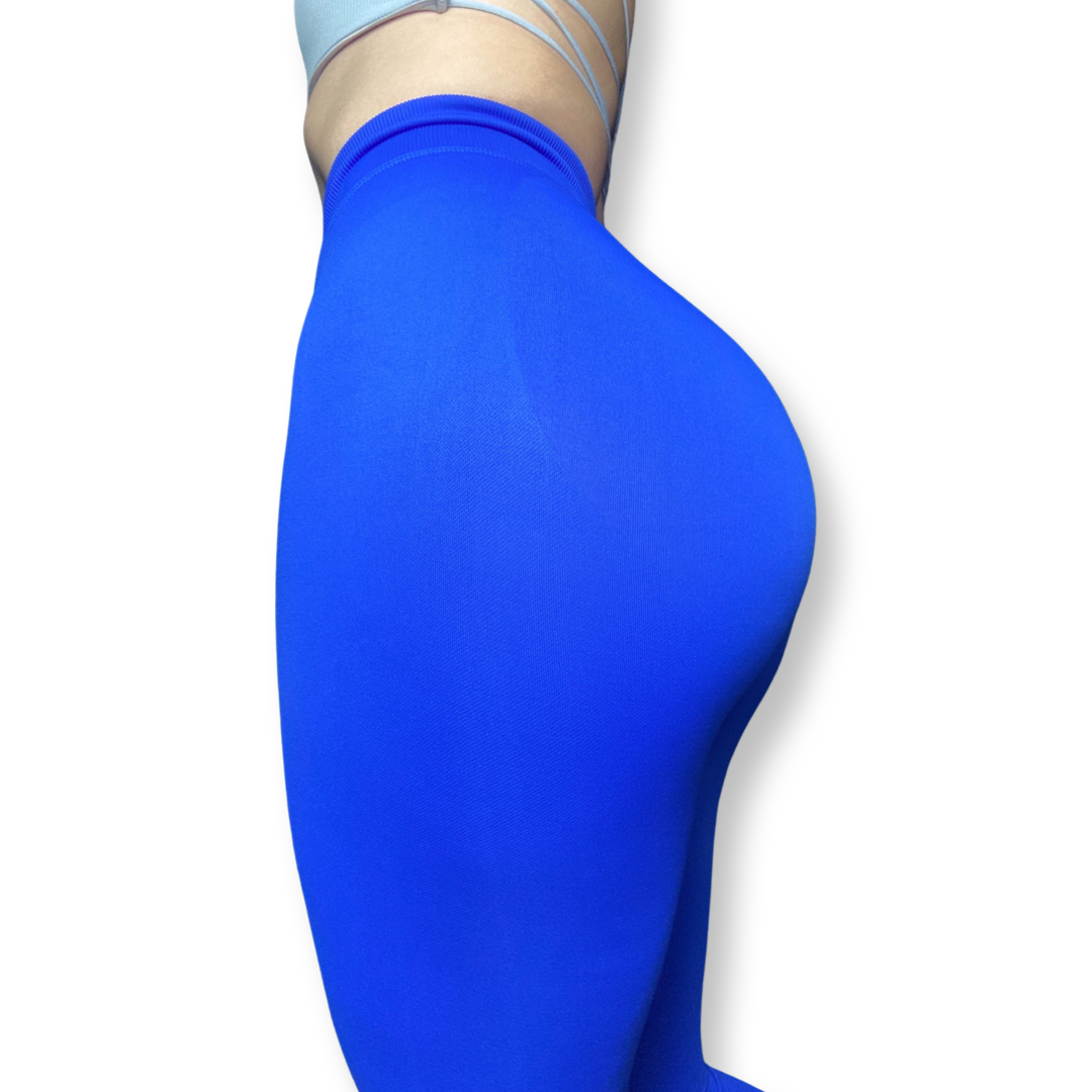 Royal blue booty scrunch seamless leggings